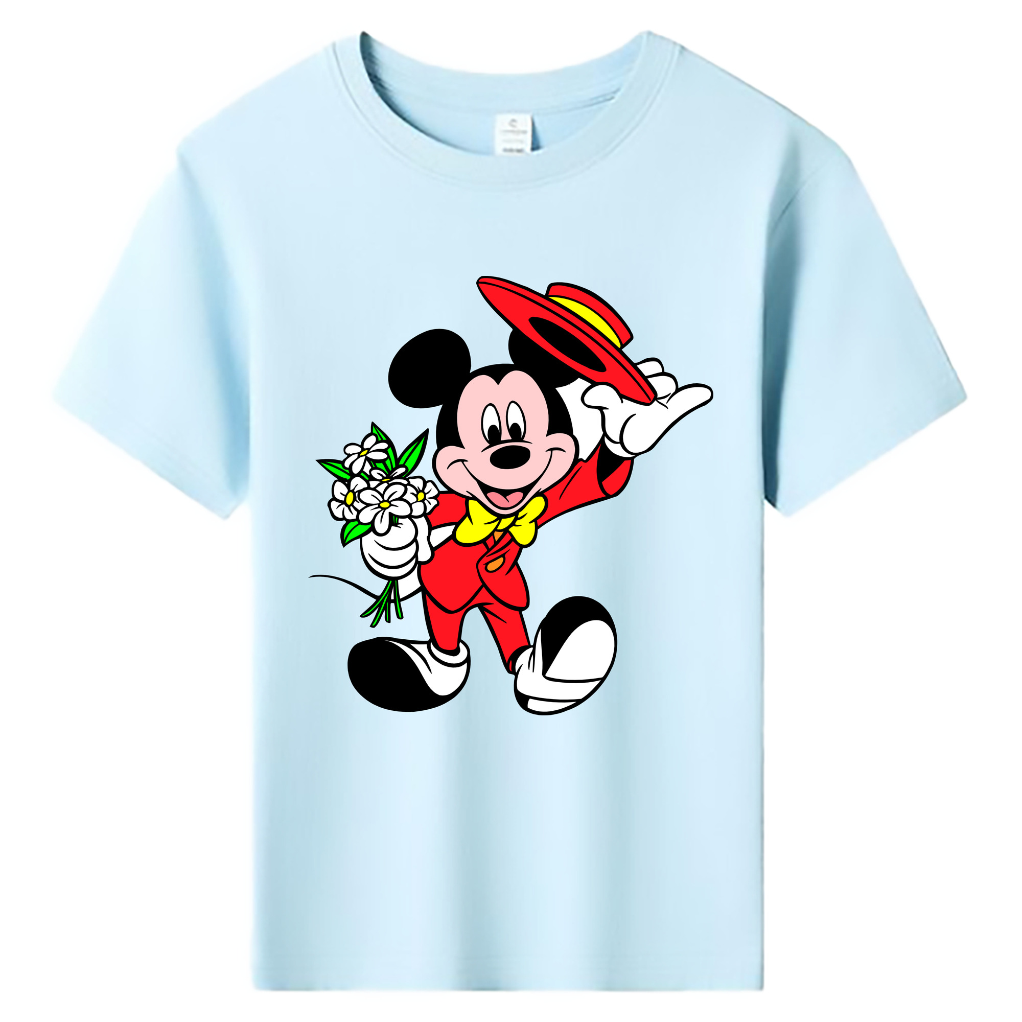 ミッキーマウス Mickey Mouse 綿100％キッズTシャツ（フロントプリント）